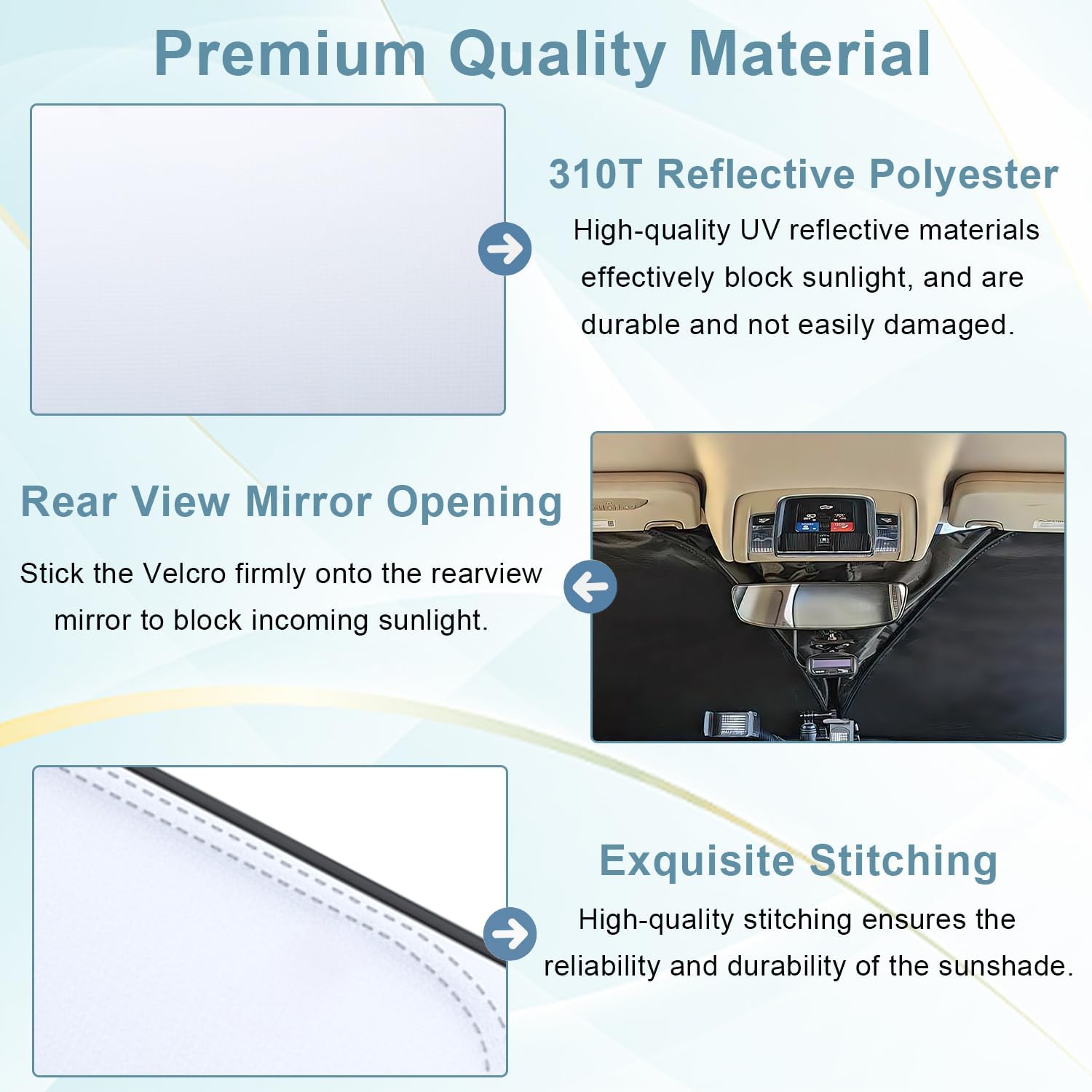 Premium Windshield Sun Shade for 2019-2025 2026 Dodge RAM 1500, Reflective 310T Material Front Window Sun Visor Blocks UV Rays Foldable Sunshade