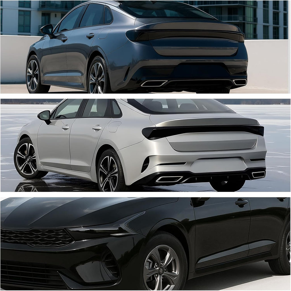 Precut Taillight Headlight Light Covers Tint fit for Kia K5 2021 2022 2023 2024 Complete Tail Light Overlay Kit with Gloss Dark Smoke Wrap Cover Vinyl Decals Film Accessories