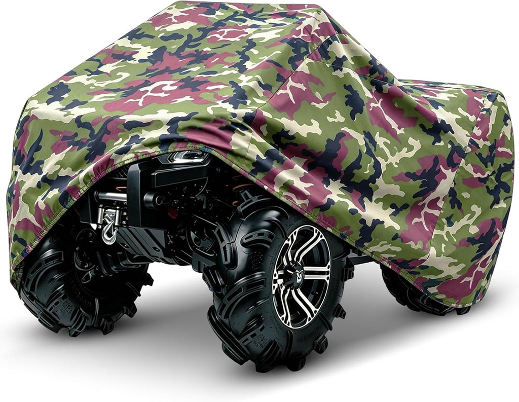 ATV Cover Waterproof Heavy Duty 4 Wheeler Cover Quad Cover All Season Weather Proof Outdoor UV Protection for Polaris Yamaha Suzuki Honda (Camouflage Middle)
