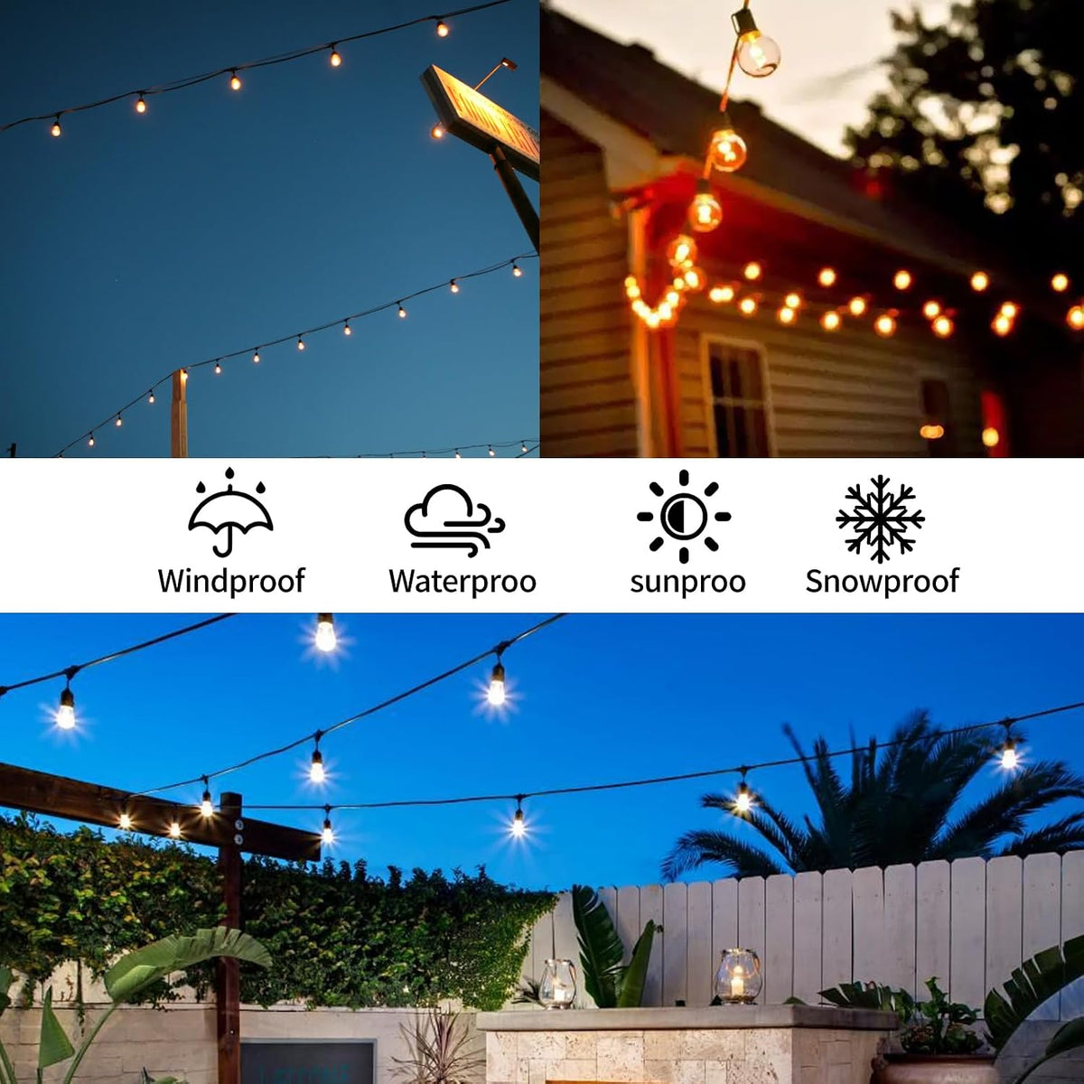 uze string light hanging kit, 300 ft coated on a desk or shelf