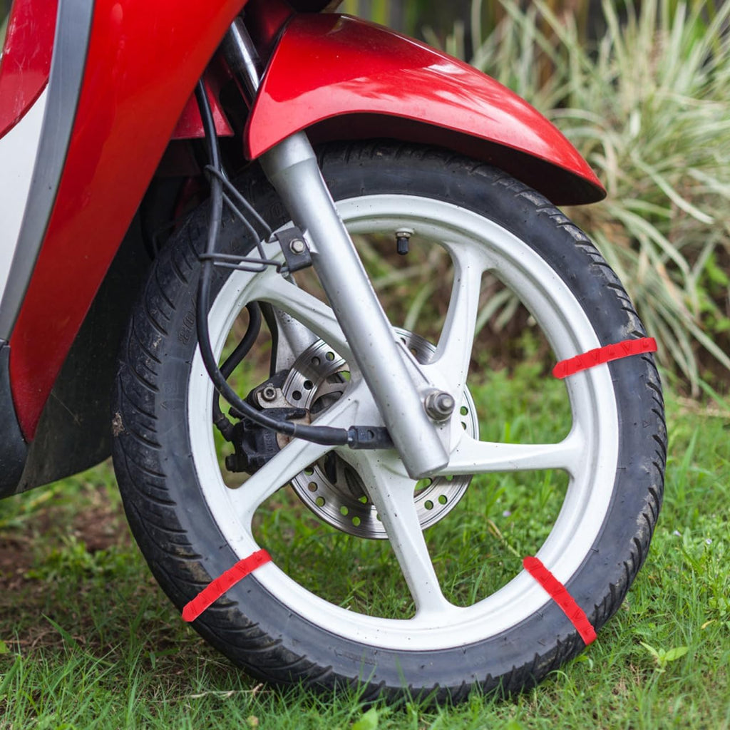 VOSAREA 10pcs Anti-Slip Motorcycle Tire Chains Universal Snow Chain for Electric Bikes Two-Wheel and Three-Wheel Vehicles Sturdy Nylon Construction for Winter Use