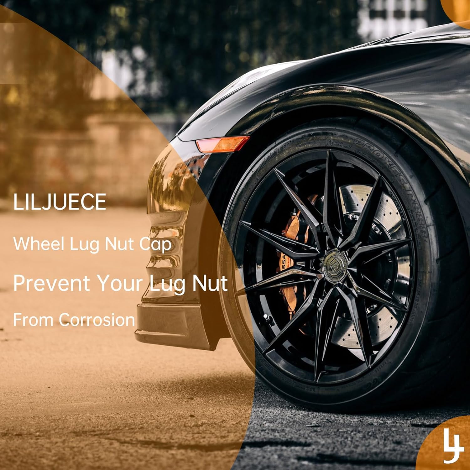Lug Nut Covers- 24PCS 21-23mm Inner Flexible Fit Anti-Skid Treatment Wheel Lug Nut Cap with Removal Clip and 4 Tire Valve Stem Caps (Black)