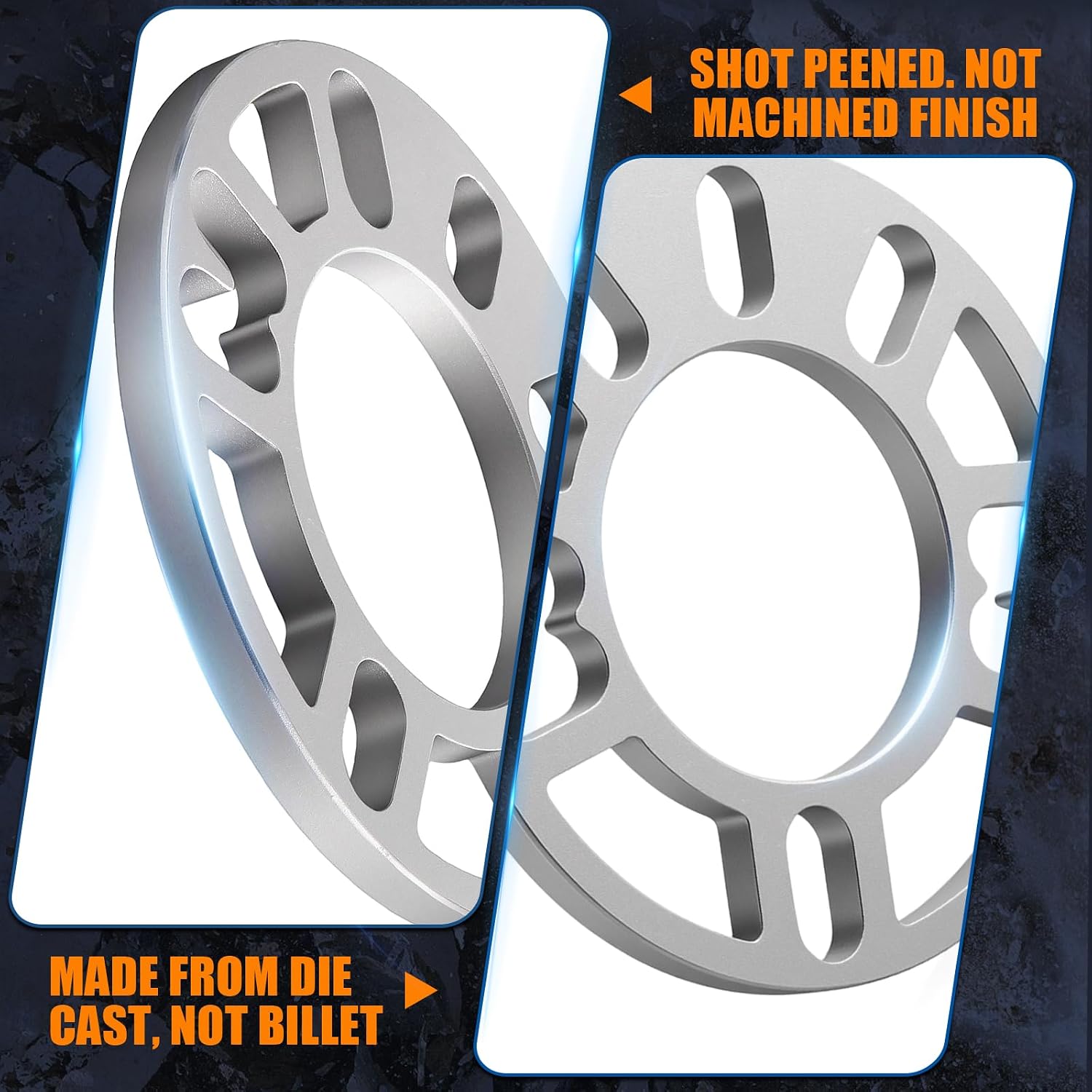 GAsupply 10mm Universal Wheel Spacers, 3/8 inch Aluminum Spacer Fit Bolt Pattern 4x98 4x100 4x108 4x110 5x100 5x108 5x110 5x112 5x114.3 5x115 5x120 5x4.5 5x4.75, PCD 98mm to 120mm, 2 Pack