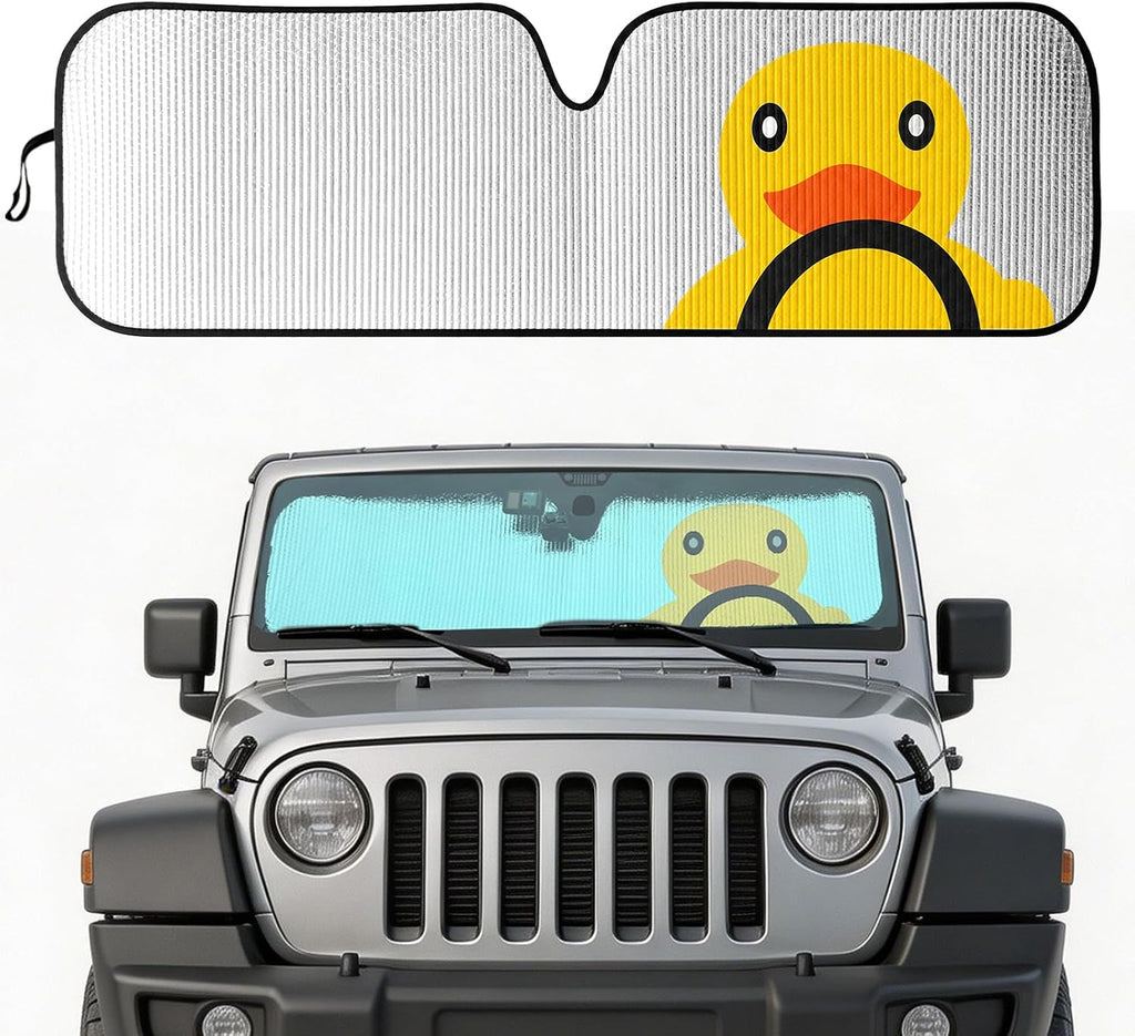 Windshield Sun Shade for Jeep Wrangler TJ JK JL Gladiator JT, Block UV Rays | Heat Shield Sun Visor Cover Windshied Sunshade