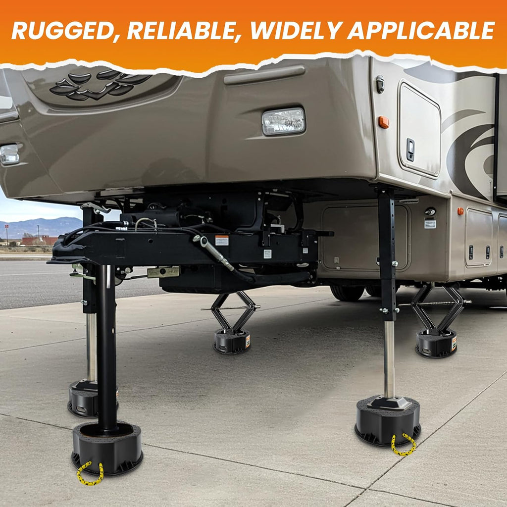 HOXWELL RV Trailer Jack Block with Bag, Camper Stabilizer Blocks for Travel Trailer, Use for Any Tongue Jack, Post, Foot, 5th Wheels, Round or Square or Scissor Stabilizer, 1 PC
