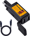 Motorcycle USB Charger, Mroinge 4.8A SAE to USB Adapter with Voltmeter & Ammeter, Quick Disconnect Plug with Dual USB Charger Perfect for Smart Device Charging, with ON/Off Switch