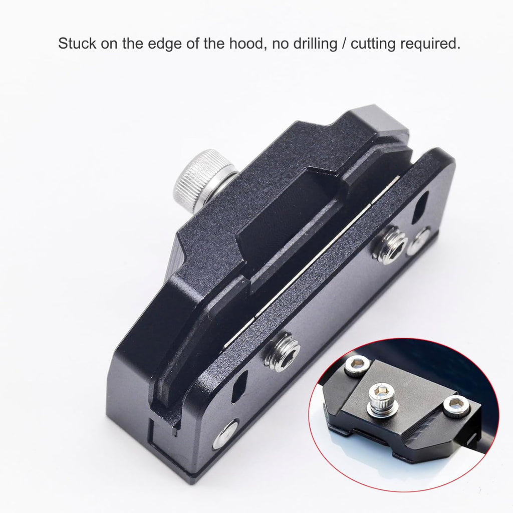 Adjustable Low Profile Mount Hood Ditch Universal Light Brackets for SUV Truck Car, for Auxiliary Off-Road Lighting, Aluminum Alloy (Universal Brackets)