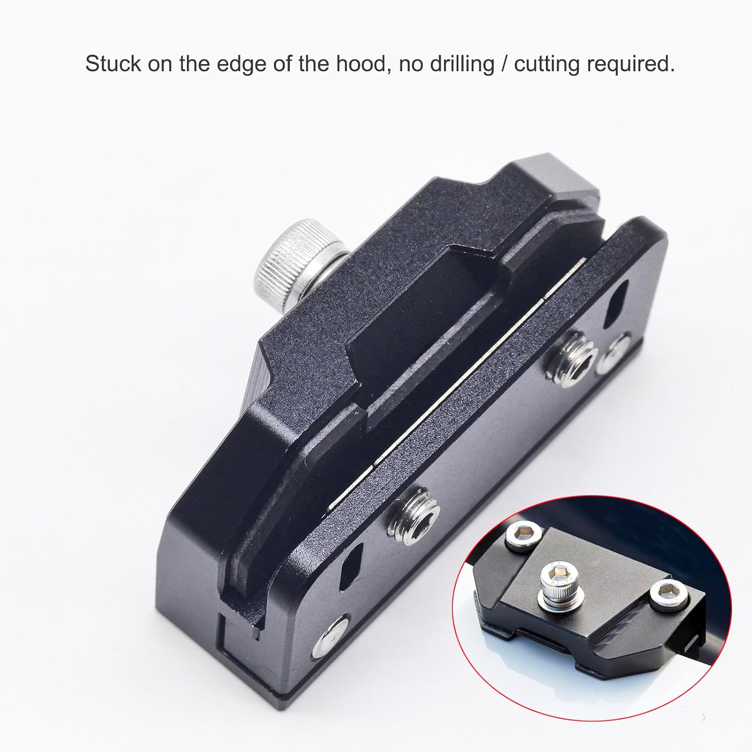Adjustable Low Profile Mount Hood Ditch Universal Light Brackets for SUV Truck Car, for Auxiliary Off-Road Lighting, Aluminum Alloy (Universal Brackets)