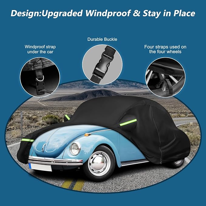 Custom Fit for Volkswagen Beetle Bug 2-Door 1960-1980 Sedan Car Cover - Image 3