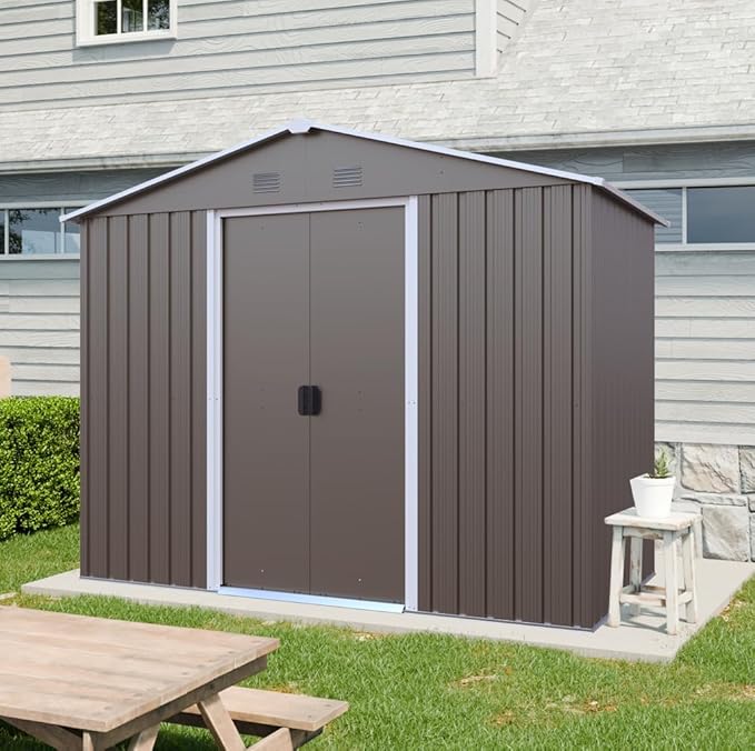 4x8 FT Outdoor Storage Shed, Metal Garden Shed by BNSPLY