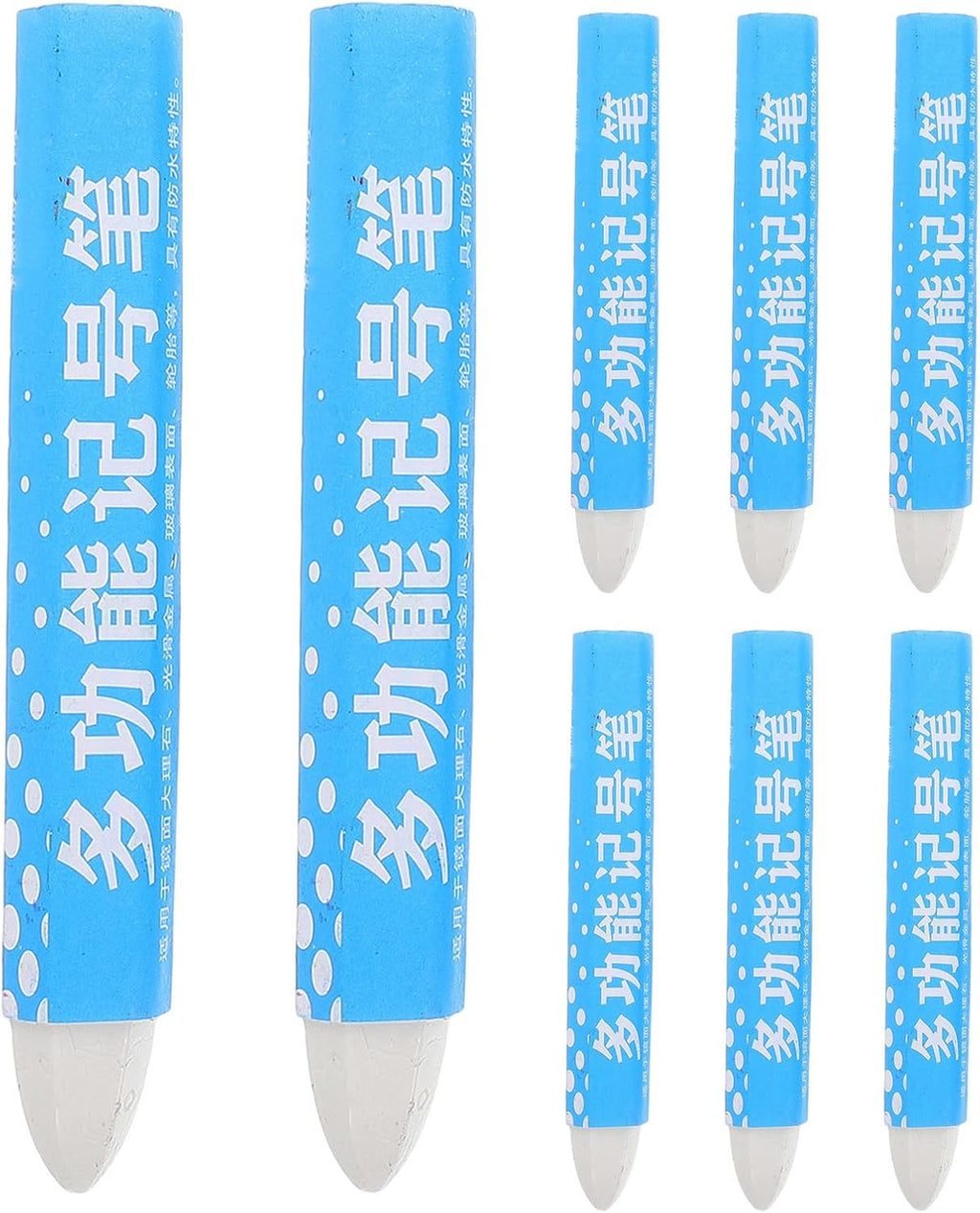 8pcs White Wax Tire Marking Crayons for Conveyor Belts and Fabric Comfortable Grip, Multi-surface Marking Pen Set for Tire Shops and Automotive Applications