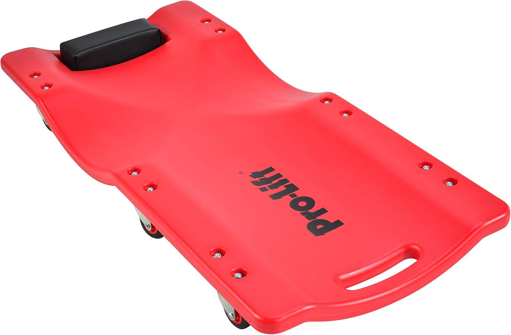 Pro Lift Mechanic Plastic Creeper 36 Inch - Blow Molded Ergonomic HDPE Body with Padded Headrest - 300 Lbs Capacity