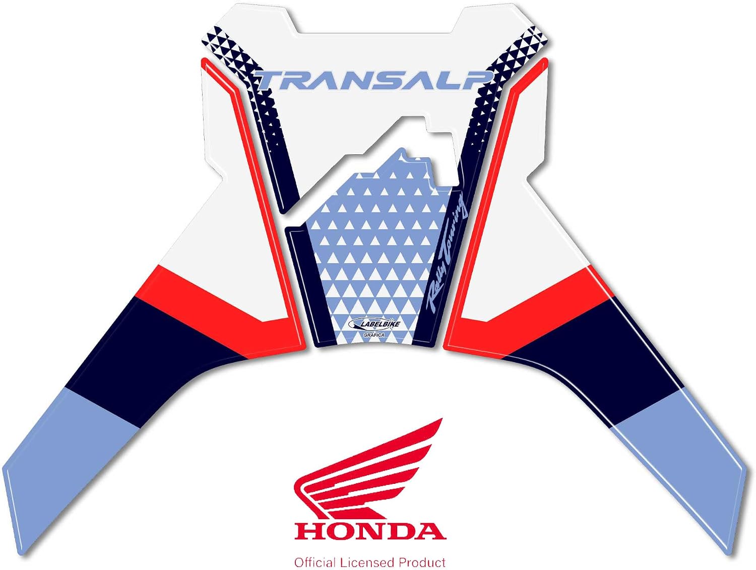 labelbike - 3D Sticker Motorcycle Fuel Tank Pad Protection and Decoration in Resin with Official License Compatible wit Honda Transalp 2023