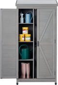 68'' outdoor storage cabinet, wooden garden tool cabinet, main product view