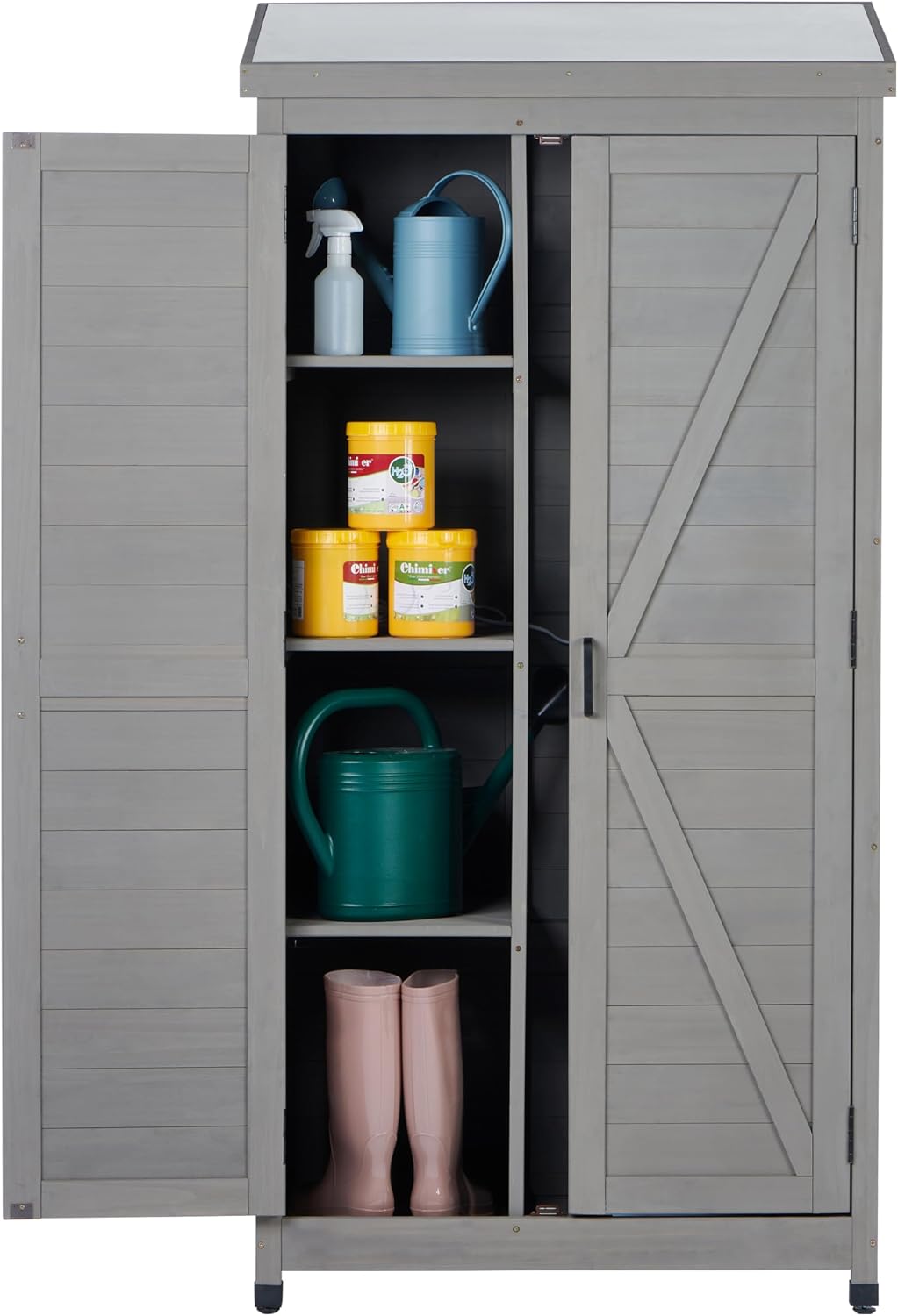 68'' outdoor storage cabinet, wooden garden tool cabinet, main product view