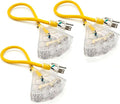 3 Pack - 2 ft - 12 Gauge Heavy Duty Extension Cord - 3 Outlet Lighted SJTW - by WattsWire