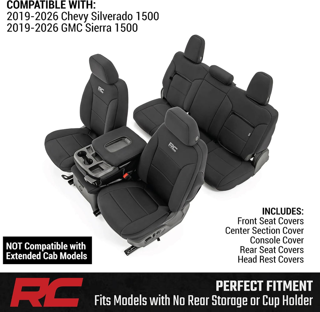 rough country neoprene seat covers for chevy silverado on a desk or shelf