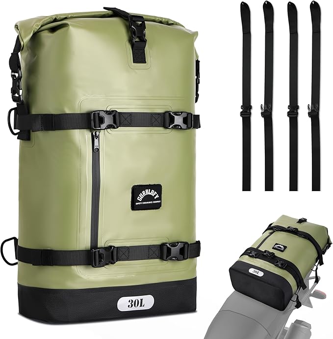 Motorcycle Saddle Bag, 30L Waterproof Motorcycle Tail Bag, 2 Size and 3 Color by GURBLOFY