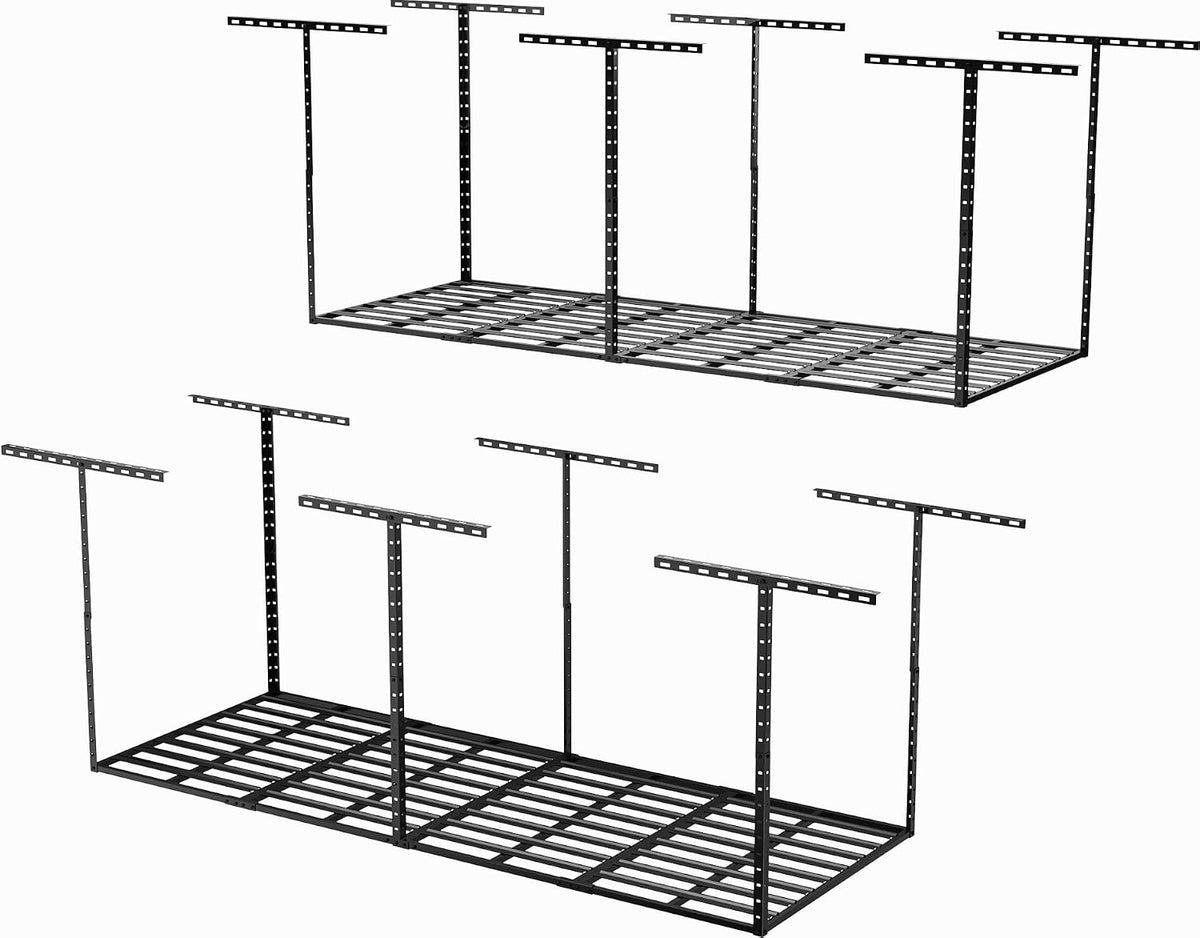 SunsGrove 3x8 Garage Storage Overhead Rack Organization, Adjustable Ceiling