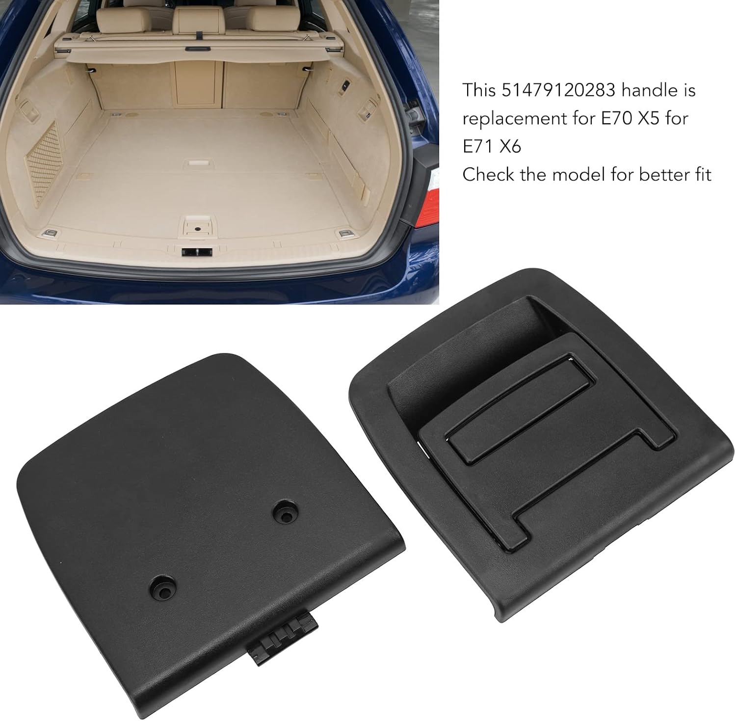Dan&Dre ABS Trunk Floor Carpet Handle 51479120283 Replacement with Premium ABS Material for X5 E70 X6 E71 2007-2014
