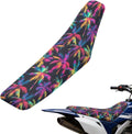 Pensura Seat Cover for Dirt Bike Colorful Beach Palm Tree Gripper Enduro Motocross Seat Cushions UV-Resistant Faux PU Leather Dirt Pit Bikes Cushion Covers for Motocross Enduro Electric Bikes