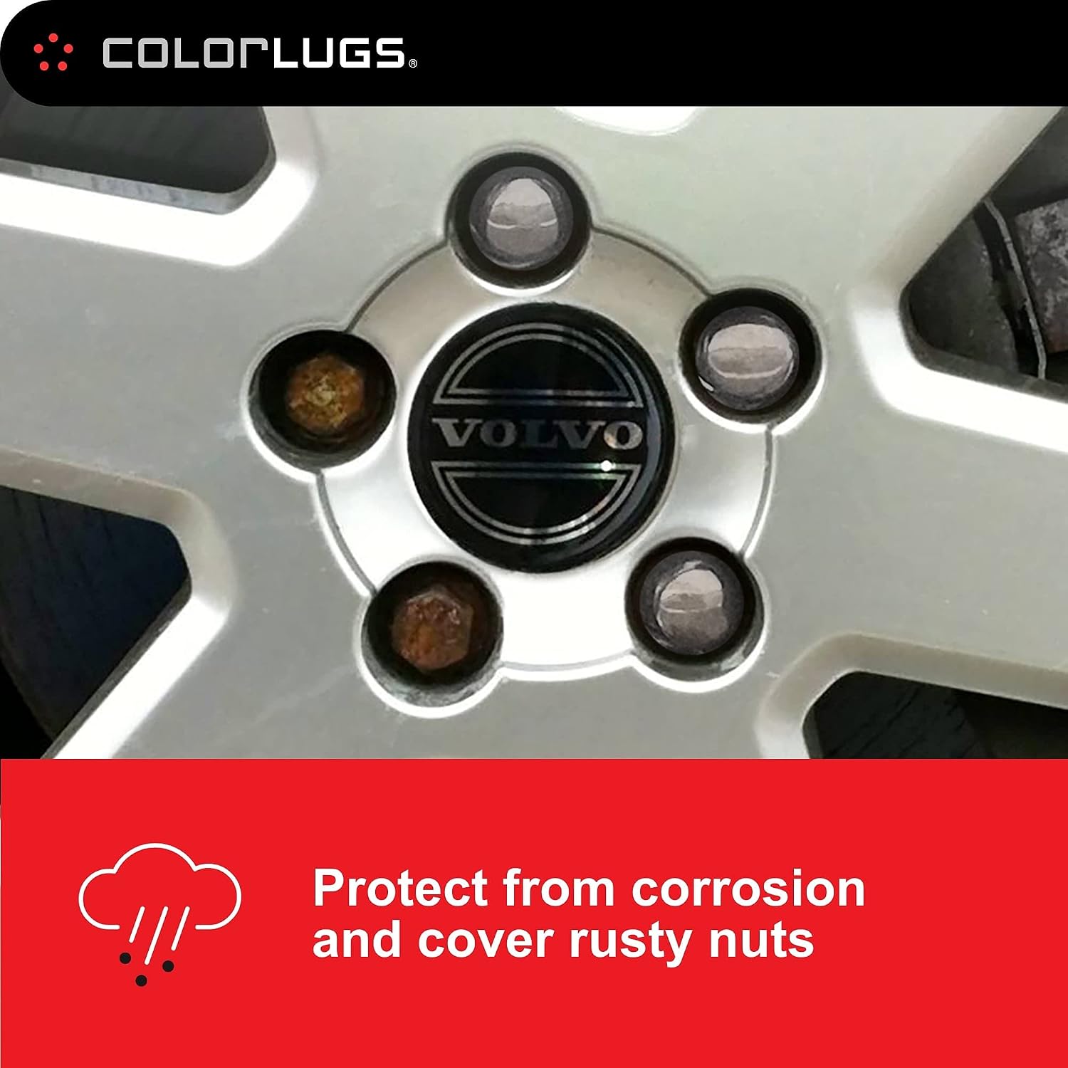 ColorLugs Vinyl Lug Nut Cover | Black | Flexible Fit Wheel Lug Nut Cap | Fits 21-23 mm | Pack of 25 | Includes Deluxe Extractor | Made in the USA
