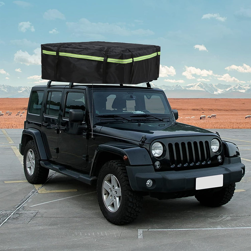 Waterproof Cargo Bag Car Roof with Night Reflective Strip Universal Luggage Storage Cube for Travel Camping | 44*35*18in