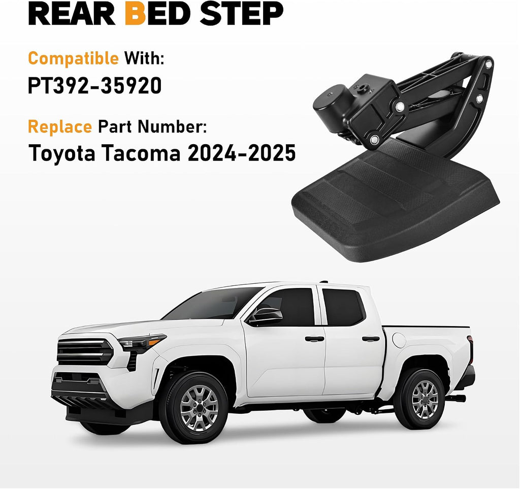 Rear Bed Step Tailgate Bedstep Compatible with Toyota Tacoma 2024 2025 2026 Folding Truck Step Retractable Bumper Tailgate Step Replace # PT392-35920