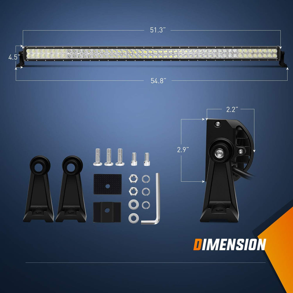 Nilight - ZH023 52Inch Spot Flood Combo Led Light Bar 2PCS 4Inch 18W Spot LED...