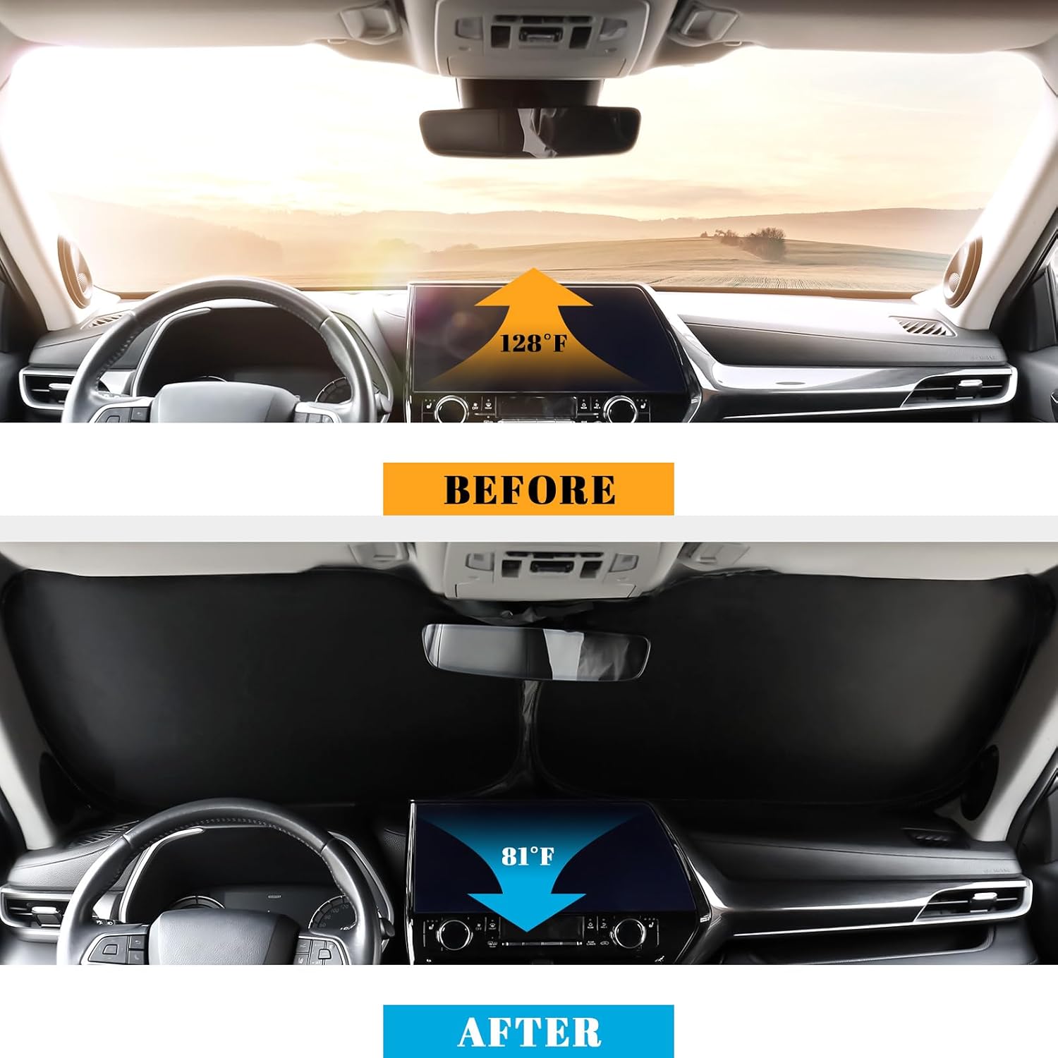 Car Windshield Sun Shade for Honda 2022-2025 2026 Civic Accessories (OEM Design) Reflective Foldable Heat Insulation Sunshade for Ultimate Protection