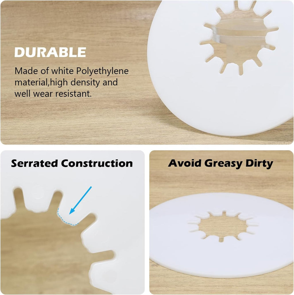 5th Wheel Hitch Lube Plate 10" White (1-Pack) - No Grease Mess Solution for RV Camper Trailer, Heavy Duty Polyethylene Kingpin Disc, Fits Standard 2-7/8" Pin, Easy Press-On Install