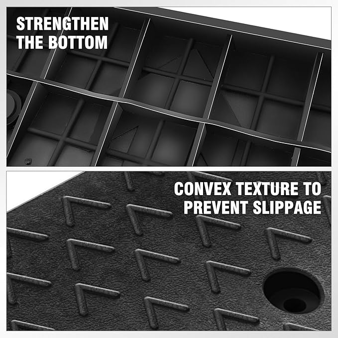 DNA MOTORING 2pcs 3.1" Rise Rubber Arrow Curb Ramp Heavy Duty Loading Driveway - Image 6
