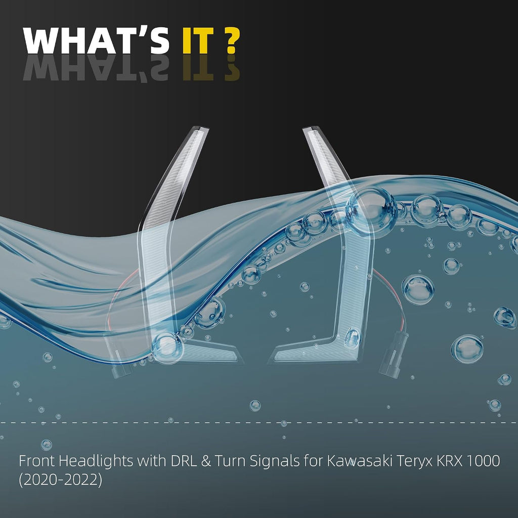 Dasbecan Front DRL LED Daytime Running Lights Compatible with 2020-2022 Kawasaki Teryx KRX 1000