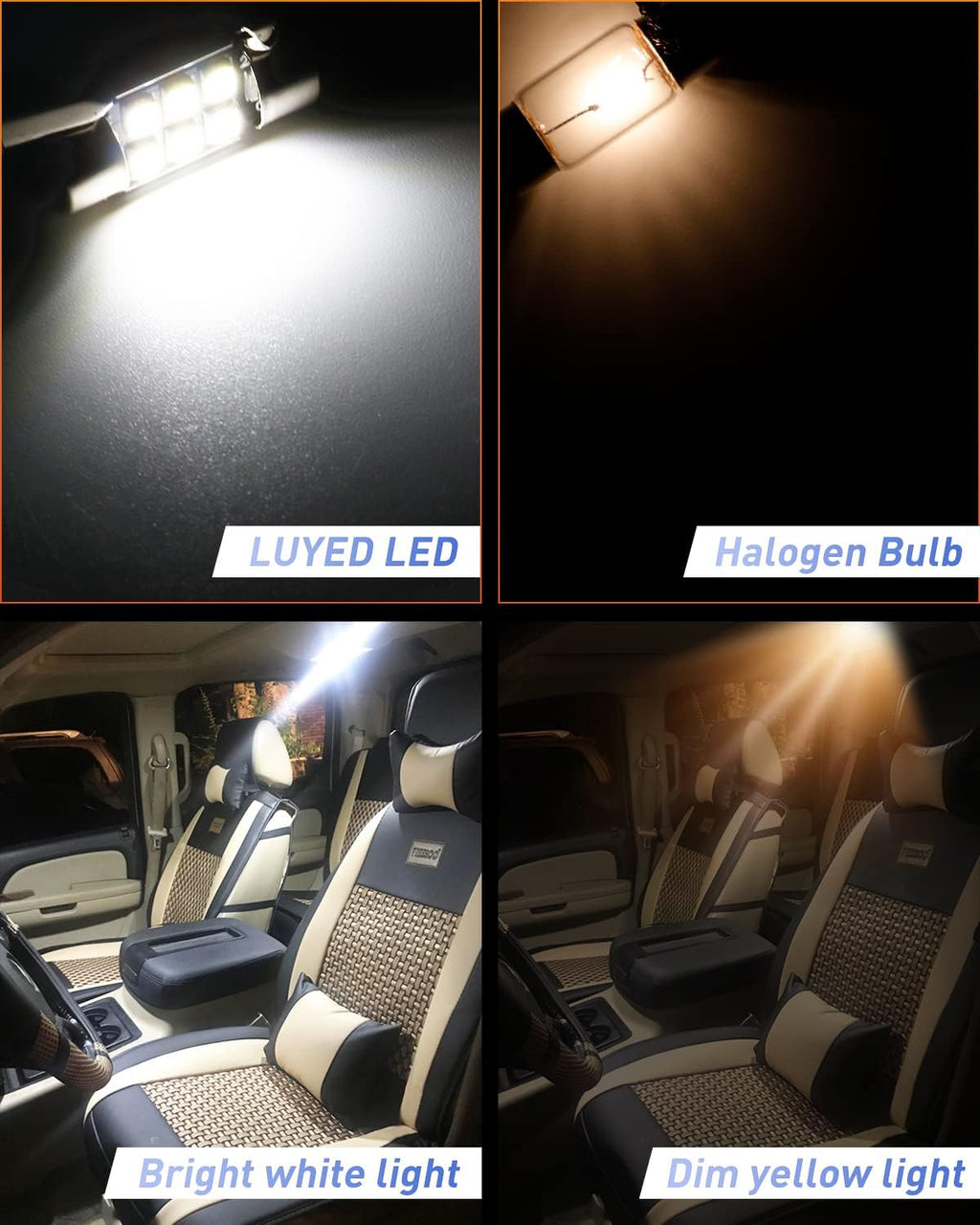 DE3175 LED Bulb Xenon White CANBUS Error Free 1.25 inches DE3021 DE3022 3175 LED Bulbs Used for Interior Map Dome License Plate Courtesy Lights,Pack of 5