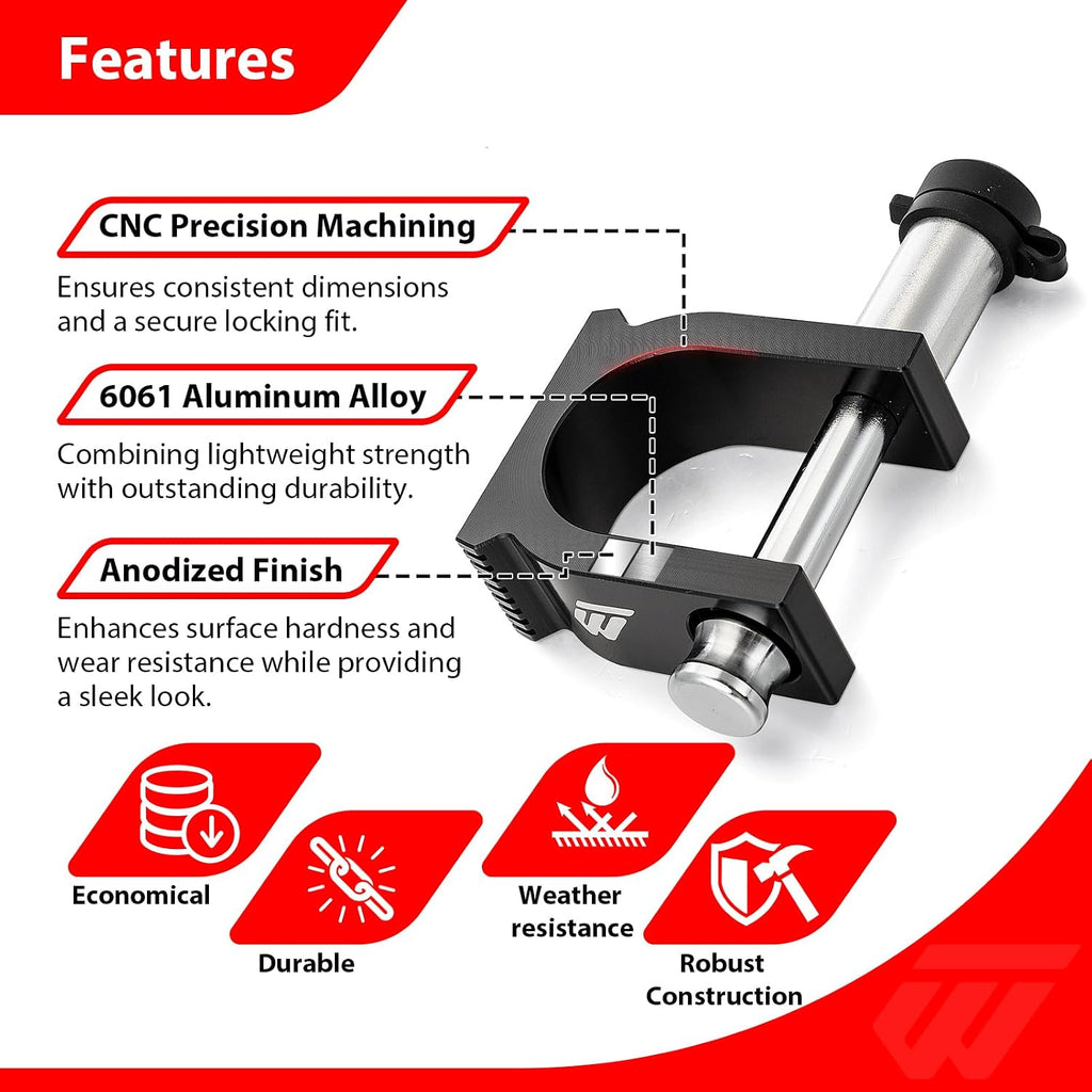 WeiSen 5th Wheel Trailer Lock for 2 Inch King Pin Lock with Keys & Warning Tag
