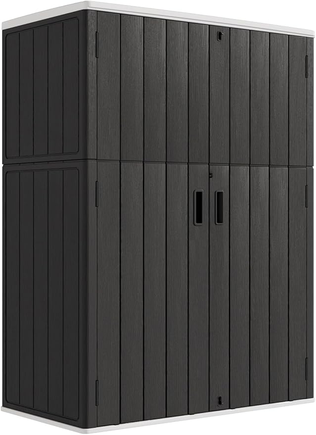 KINYING Outdoor Storage Cabinet Waterproof, 57 Cu.ft Resin Vertical Outdoor by KINYING