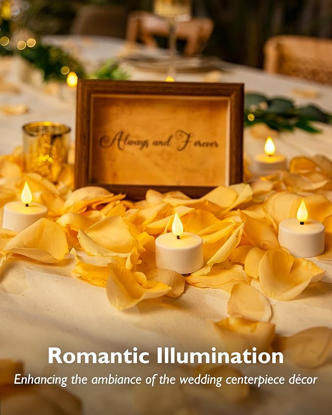 Homemory Rechargeable Tea Lights Flameless Candles with Remote Timer, Battery...