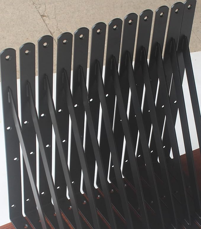 6 Pack L18 x H 12" Black Heavy Duty Shelf Brackets - Image 8