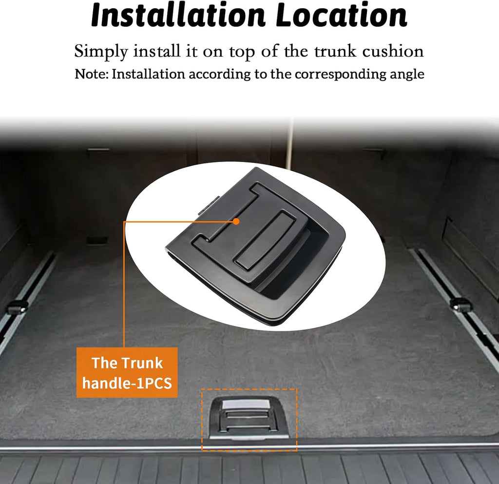 Rear Trunk Floor Mat Handle 51479120283 for BMW X5 E70/F15 (2006-2018), X6 E71/F16 (2007-2019) – Replacement Without Locking Function（Black）