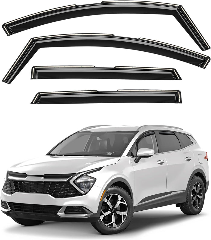 Window Deflectors Smoke Tinted In-Channel Side Window Vent Visor Deflectors (4pcs)