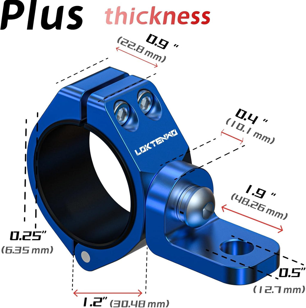 LOKTENWO 2 PCS Thicken Whip Light Mount CNC Aluminum Light Bar Mounts for Off-Road, 360°Adjustable UTV Whip Flag Mounting Roll Bar Clamp Fit 1.5''/1.75''/1.85''/2''/2.1'' Roll Cage
