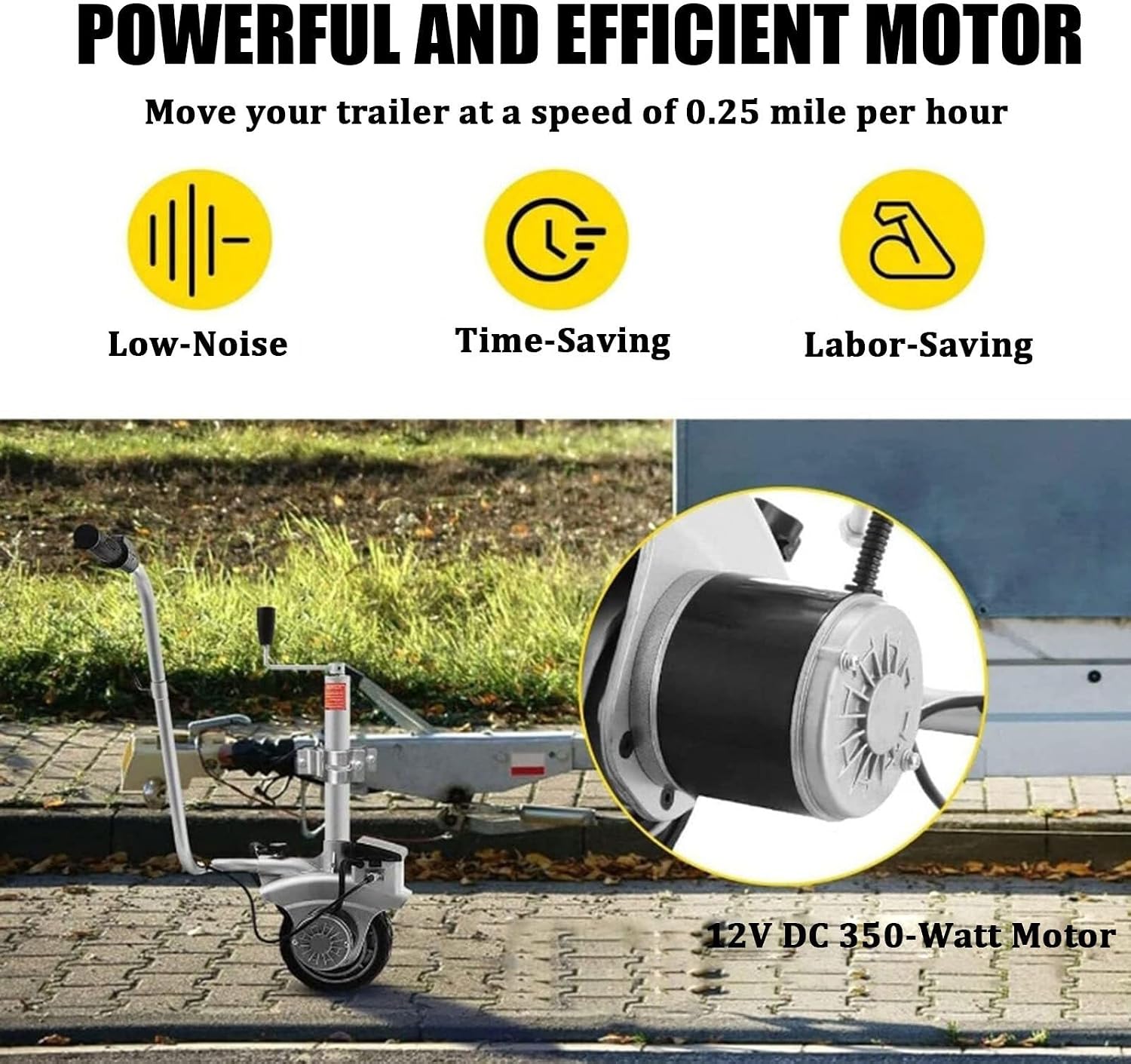 Electric Trailer Dolly, 2270KG Load Capacity Electric Mover for Trailers, Ideal for Caravans and Boats, 350W Powerful Performance