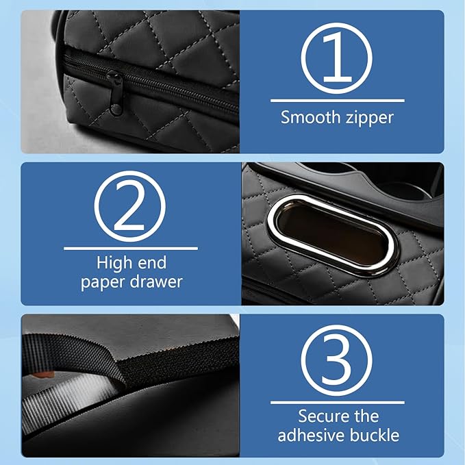 Universal Car Armrest Cushion Organizer, Leather Armrest Cover - Image 4