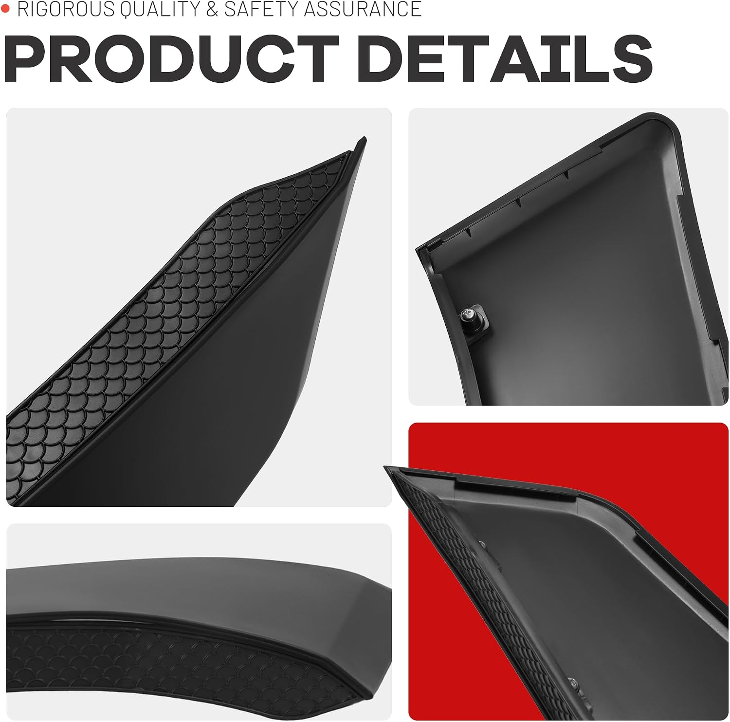 Rear Quarter Panel Side Scoop Compatible with 2015-2023 Ford Mustang All Model Rear Fender Penal Flare Side Scoops Vents Performance Primer Matte Black Plastic