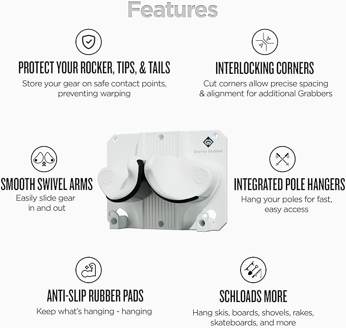 Ultimate Ski & Snowboard Wall Rack | Secure, Non-Slip Storage | Fits Any - Image 4