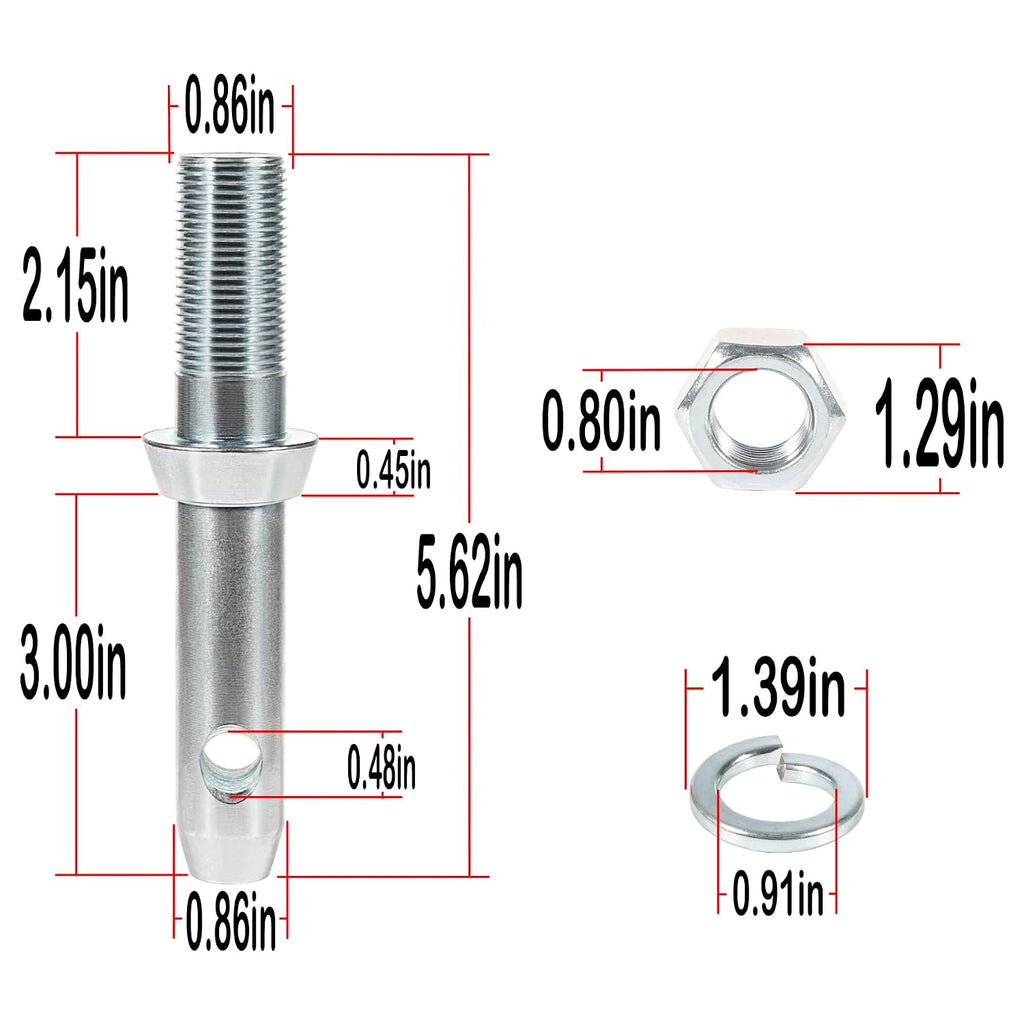 S07020800 Cat 1 Draw Pin Hitch Accessories for Tractors, 5-1/2-Inch, 3 Pack, Universal for Category 1 Quick Hitch