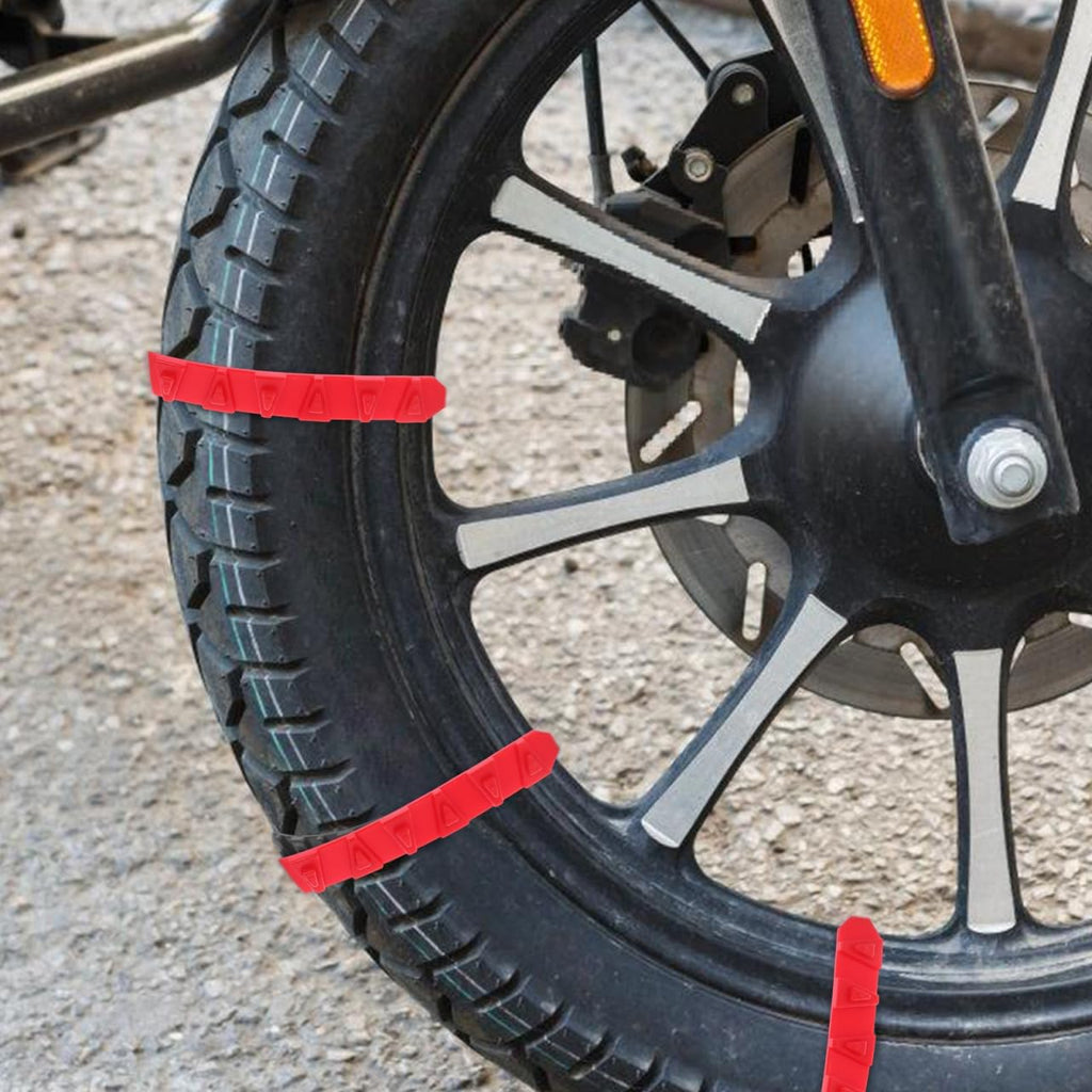 VOSAREA 10pcs Anti-Slip Motorcycle Tire Chains Universal Snow Chain for Electric Bikes Two-Wheel and Three-Wheel Vehicles Sturdy Nylon Construction for Winter Use