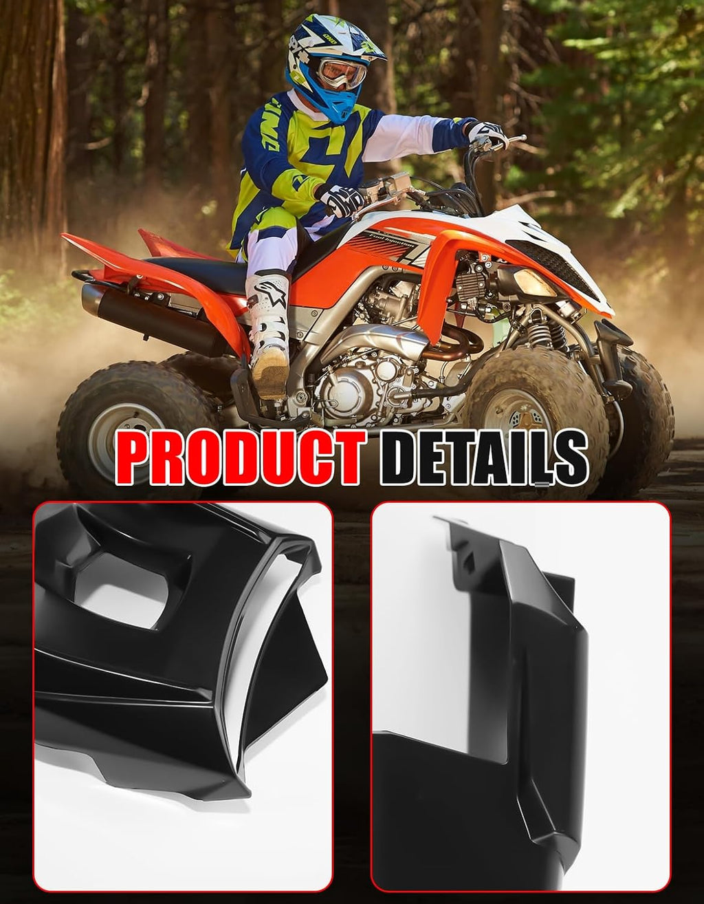 Rear Tail Light Cover for Yamaha Raptor 700 700R 06-25, Black Rear Lamp Bracket Plastic Taillight Cover Plate for Yamaha Raptor 700 / 700R 2006-2025 Accessories, Replace OEM #1PE-H4716-10-00