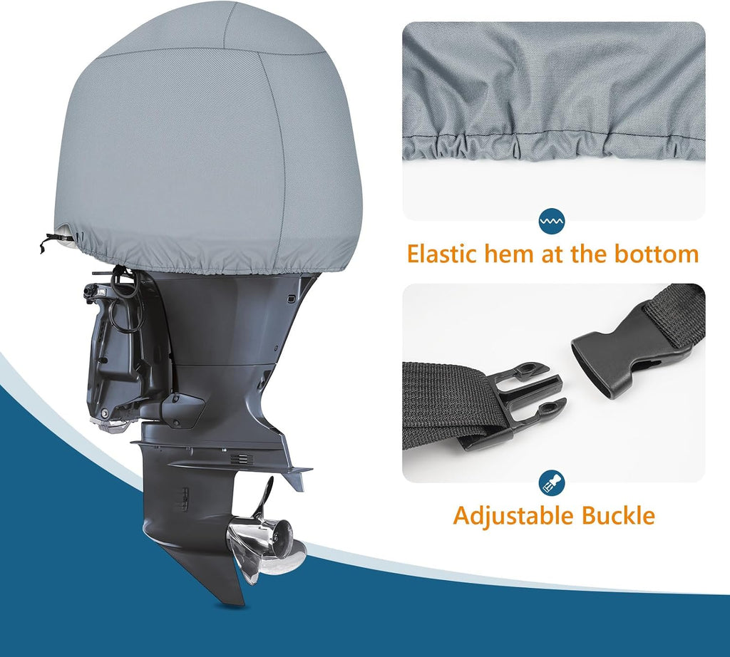 Outboard Motor Cover for Yamaha F150 F175 F200 2015-2022 Outboard Motor Cover, Waterproof Heavy Duty 600D Oxford with Cotton Lining Fade Resistant Boat Engine Hood Cowling Cover(B-Series)