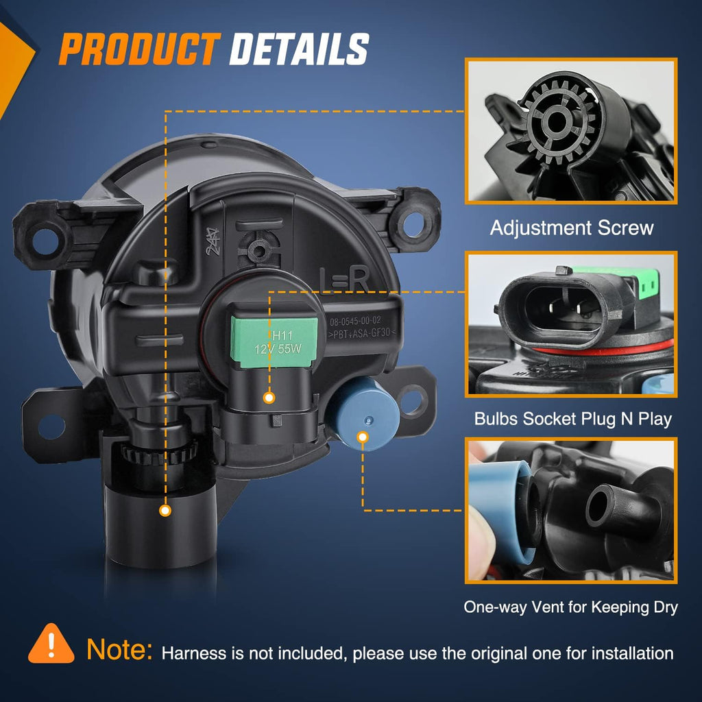 nilight fog lights assembly compatible with 2013-2015 honda shown in use